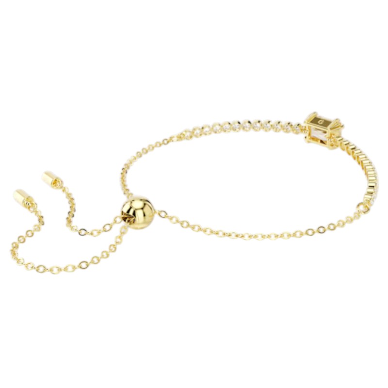 Swarovski Mixed Cuts Matrix Tennis Bracelet, Caramel and Gold Tone Plated