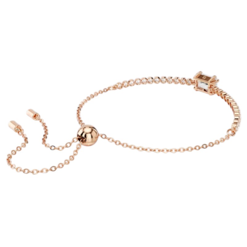 Swarovski Mixed Cuts Matrix Tennis Bracelet, White and Rose Gold Tone Plated