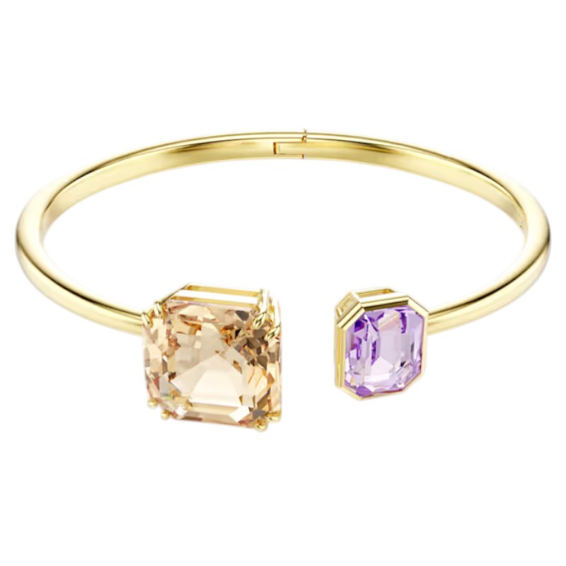 Swarovski Octagon Cut Millenia Bangle Bracelet, Multicolored and Gold Tone Plated