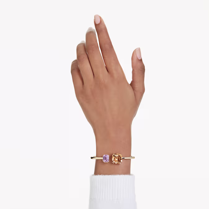 Swarovski Octagon Cut Millenia Bangle Bracelet, Multicolored and Gold Tone Plated