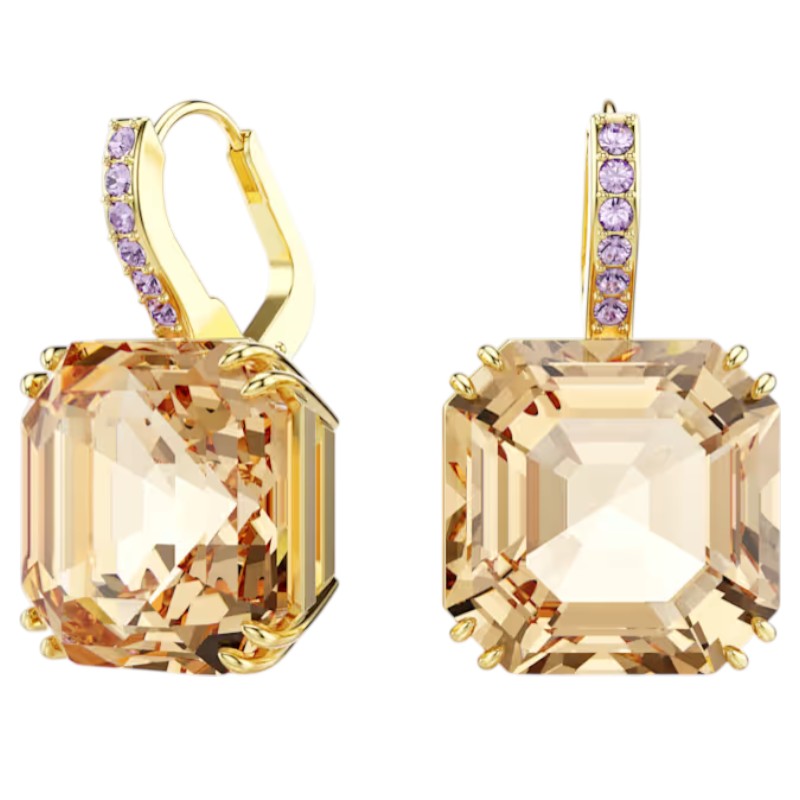 Swarovski Mixed Cuts Millenia Drop Earrings, Caramel and Gold Tone Plated