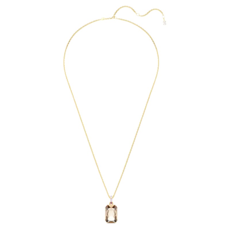 Swarovski Octagon Cut Millenia Pendant Necklace, Caramel and Gold Tone Plated