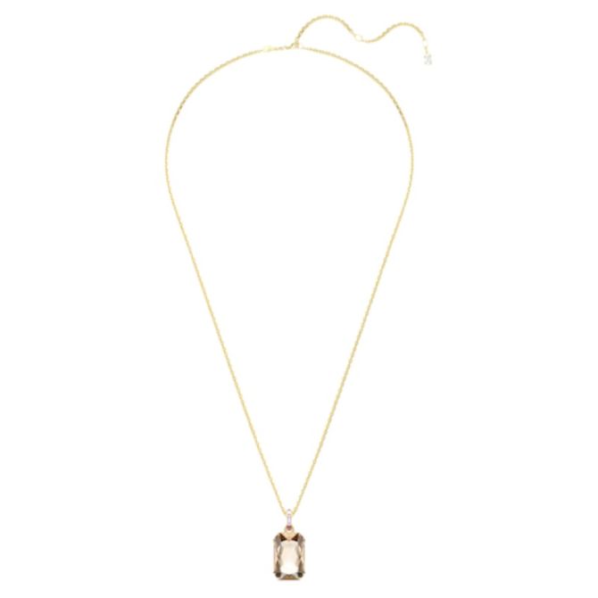 Swarovski Octagon Cut Millenia Pendant Necklace, Caramel and Gold Tone Plated