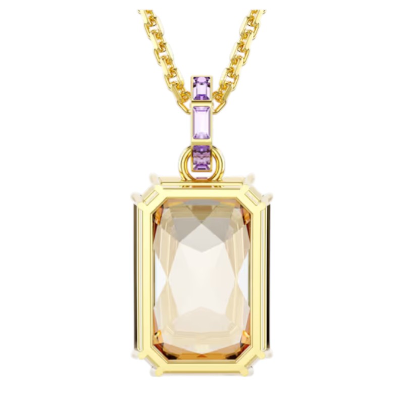 Swarovski Octagon Cut Millenia Pendant Necklace, Caramel and Gold Tone Plated