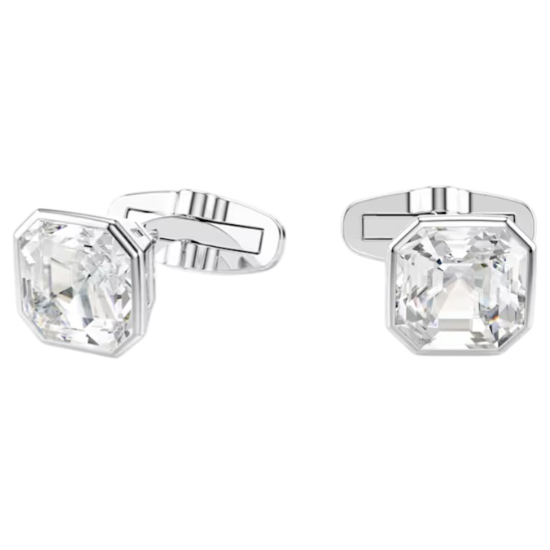 Swarovski Octagon Cut Millenia Cufflinks, White and Rhodium Plated