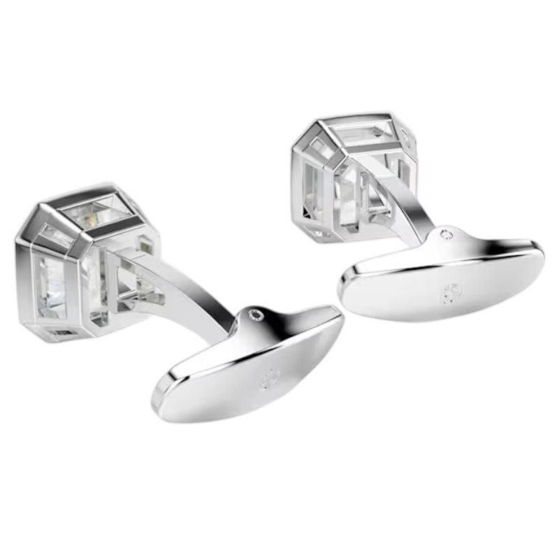 Swarovski Octagon Cut Millenia Cufflinks, White and Rhodium Plated