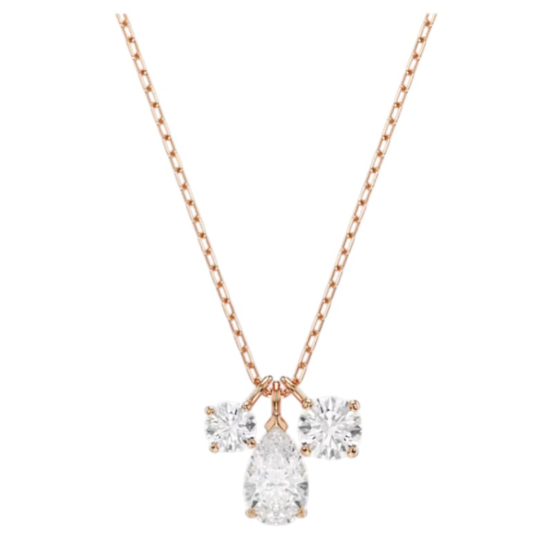 Swarovski Mixed Cuts Mesmera Pendant Necklace, White and Rose Gold Tone Plated