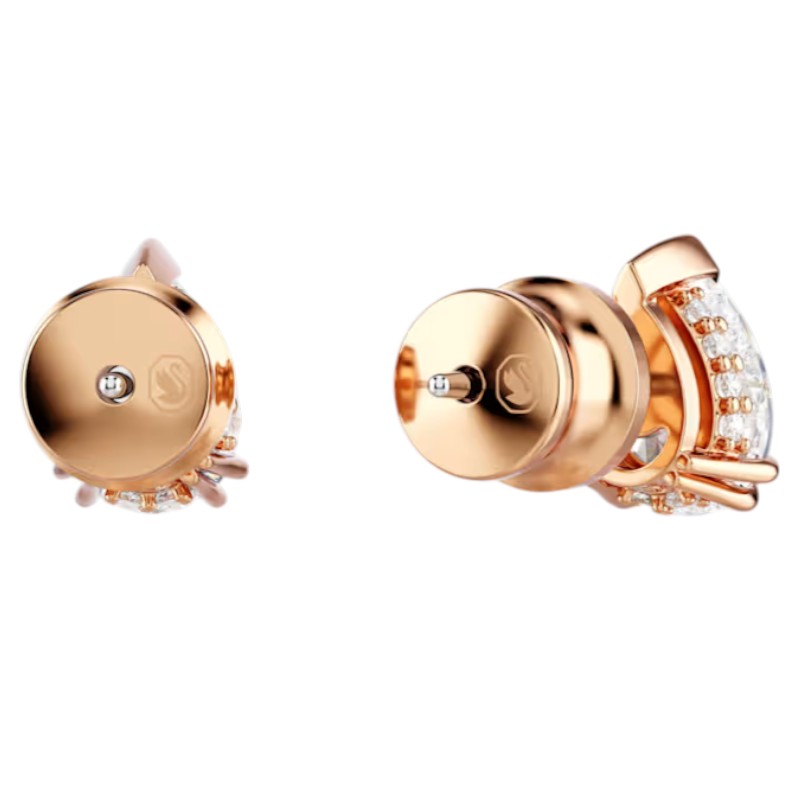 Swarovski Pear Cut Stilla Stud Earrings, White and Rose Gold Tone Plated