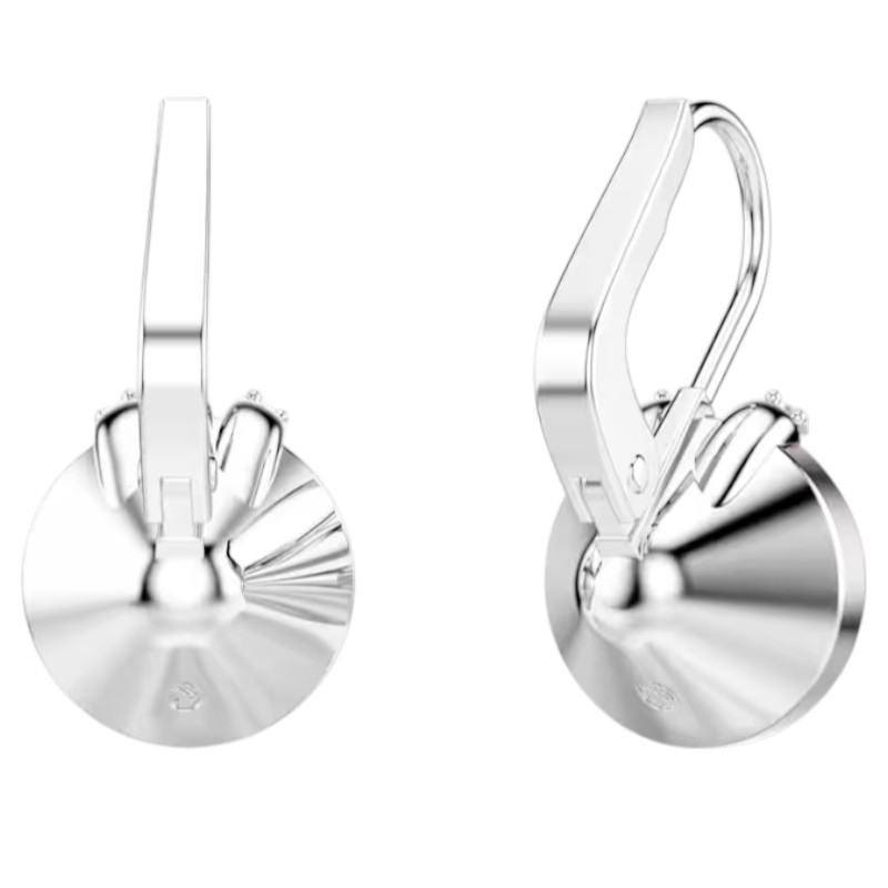 Swarovski Round Cut Bella V Drop Earrings, Pink and Rhodium Plated