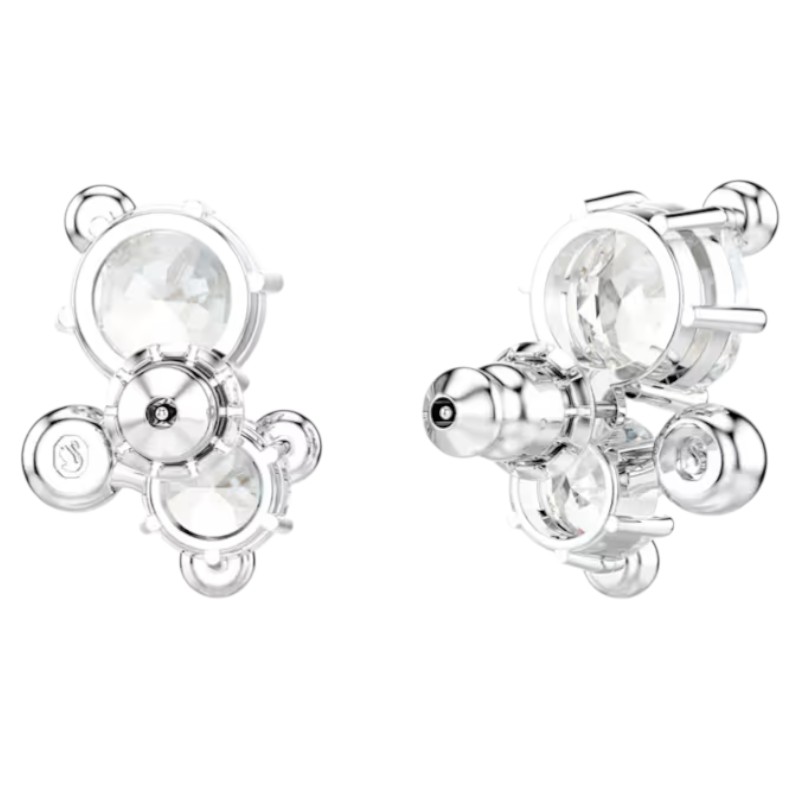 Swarovski Round Cut Constella Stud Earrings, White and Rhodium Plated