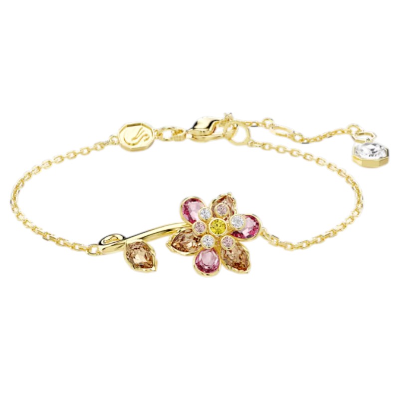 Swarovski Mixed Cuts Flower Idyllia Bracelet, Multicolored and Gold Tone Plated