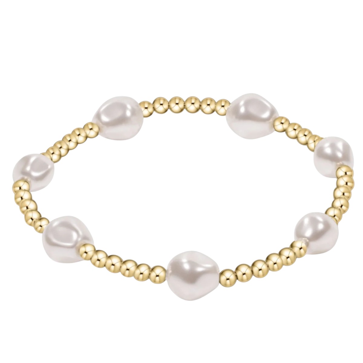 Enewton Admire Gold 3mm Bead Bracelet, Pearl