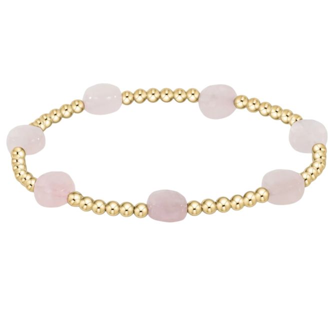 Enewton Admire Gold 3mm Bead Bracelet, Pink Opal