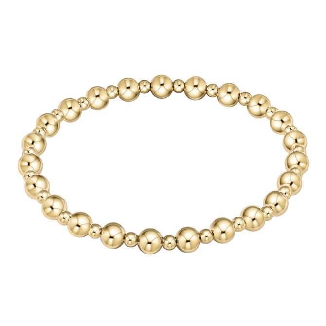 Enewton Classic Grateful Pattern 5mm Gold Bead Bracelet, Extended Size