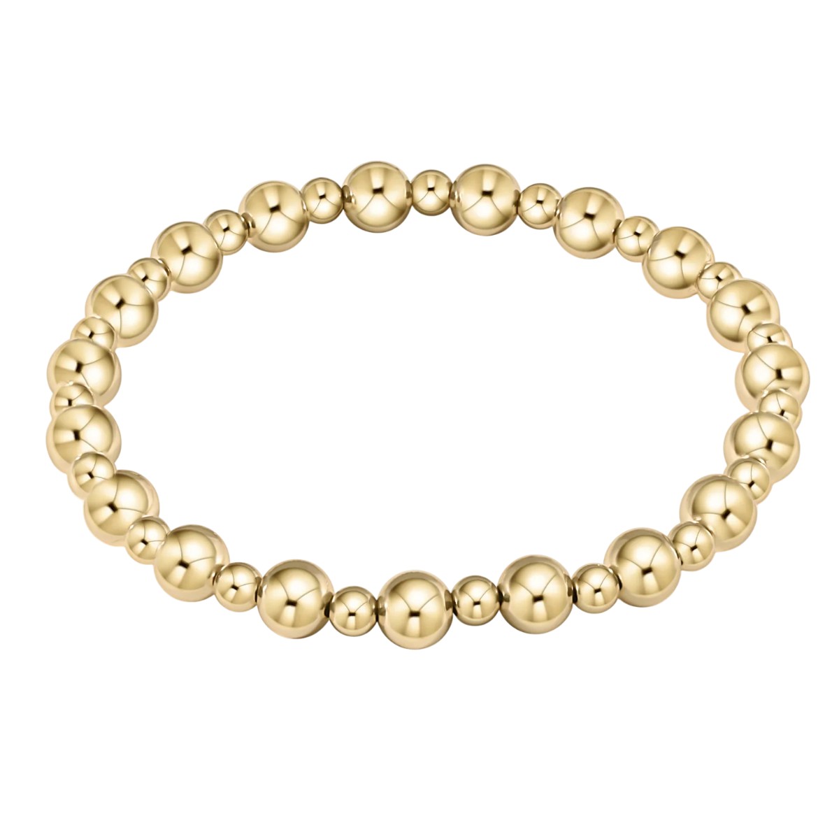 Enewton Classic Grateful Pattern 6mm Gold Bead Bracelet, Extended Size