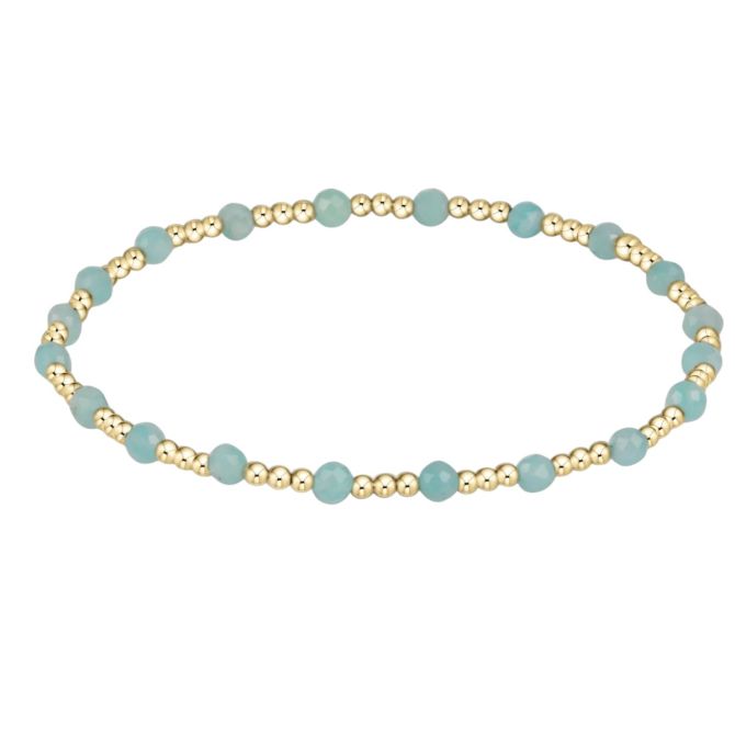 Enewton Gold Sincerity Pattern 3mm Bead Bracelet, Amazonite