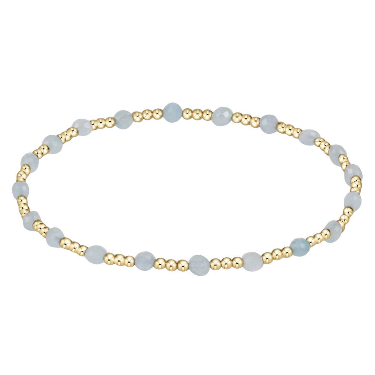 Enewton Gold Sincerity Pattern 3mm Bead Bracelet, Aquamarine
