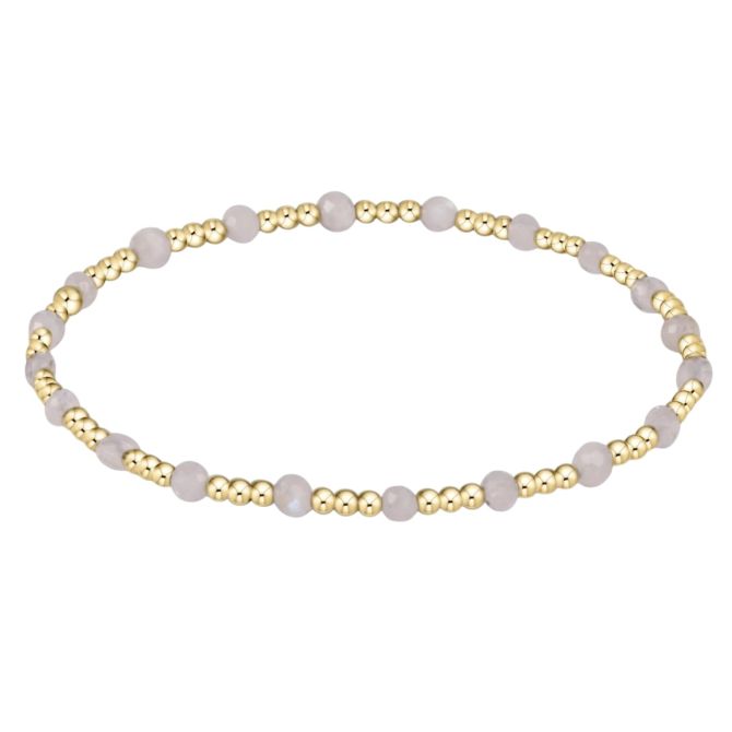 Enewton Gold Sincerity Pattern 3mm Bead Bracelet, Moonstone