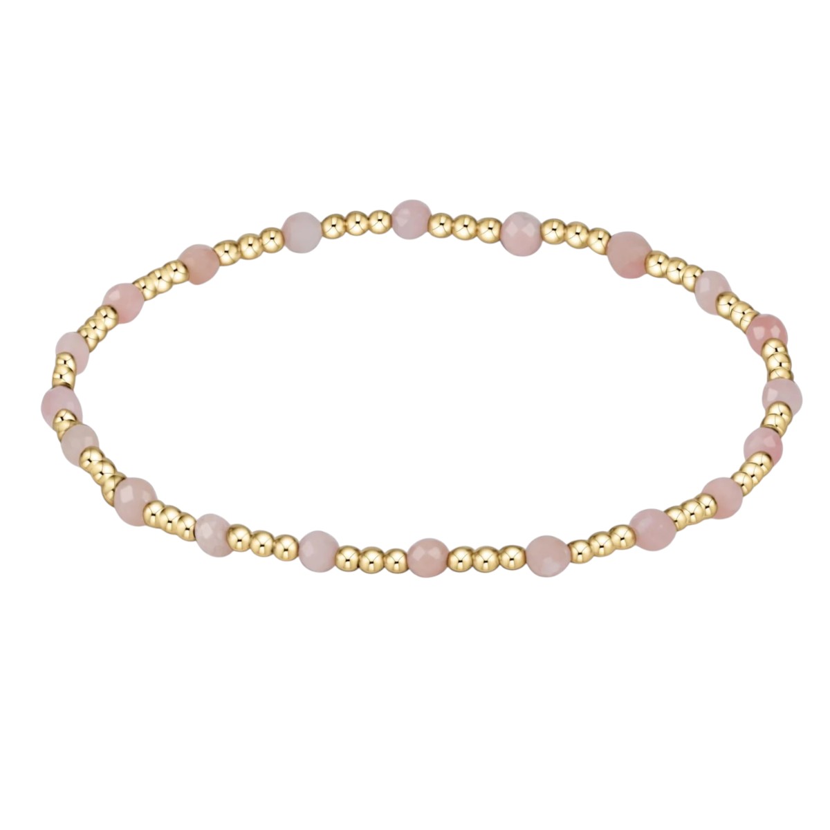 Enewton Gold Sincerity Pattern 3mm Bead Bracelet, Pink Opal