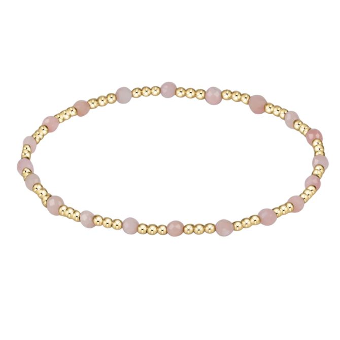Enewton Gold Sincerity Pattern 3mm Bead Bracelet, Pink Opal