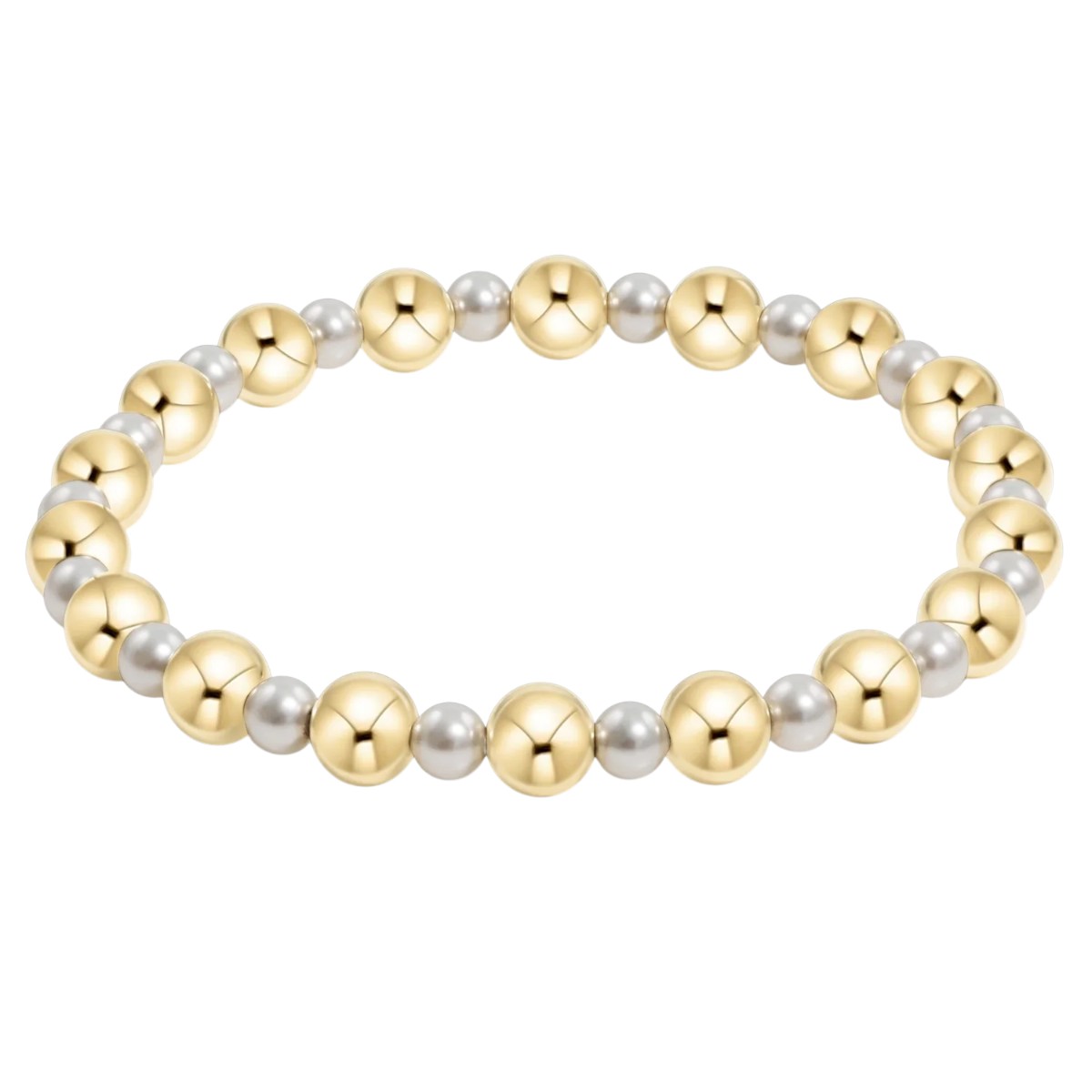 Enewton Pearl Grateful Pattern 4mm Bead Bracelet, Gold