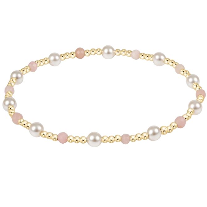 Enewton Pearl Sincerity Pattern 4mm Bead Bracelet, Pink Opal