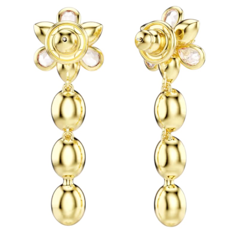 Swarovski Mixed Cuts Flower Idyllia Drop Earrings, Multicolored and Gold Tone Plated