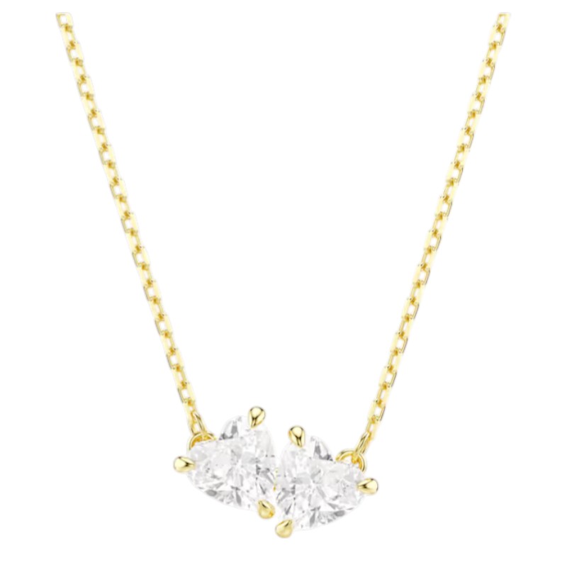 Swarovski Heart Mesmera Attract Necklace, White and Gold Tone Plated