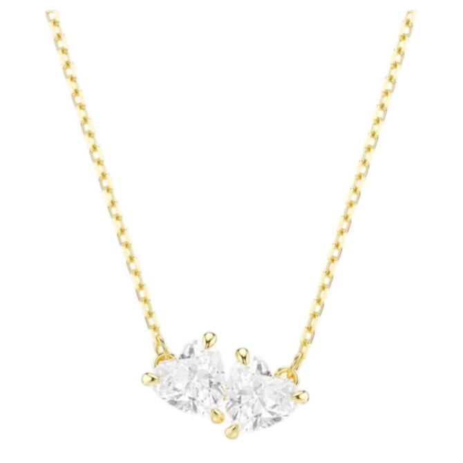 Swarovski Heart Mesmera Attract Necklace, White and Gold Tone Plated