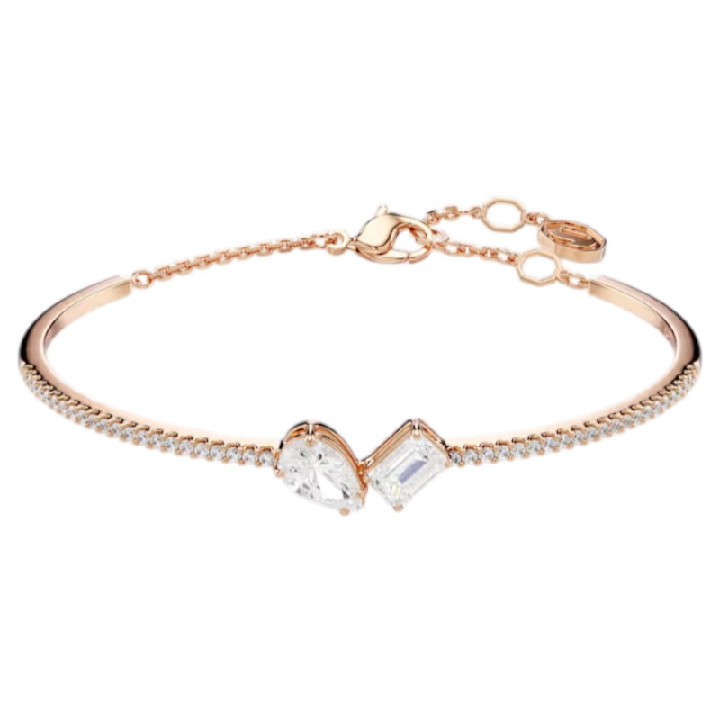 Swarovski Mixed Cuts Mesmera Bangle Bracelet, White and Rose Gold Tone Plated