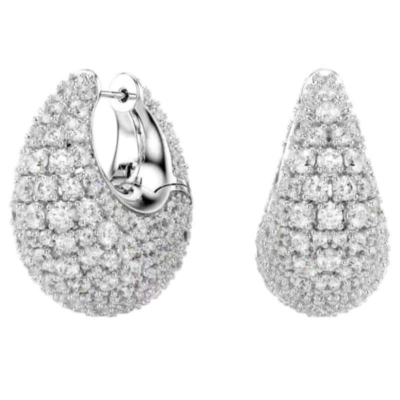 Swarovski Sublima White and Rhodium Plated Earrings, Large