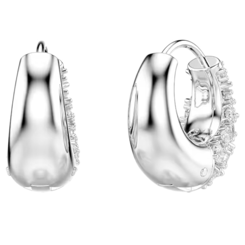 Swarovski Sublima Earrings, White and Rhodium Plated