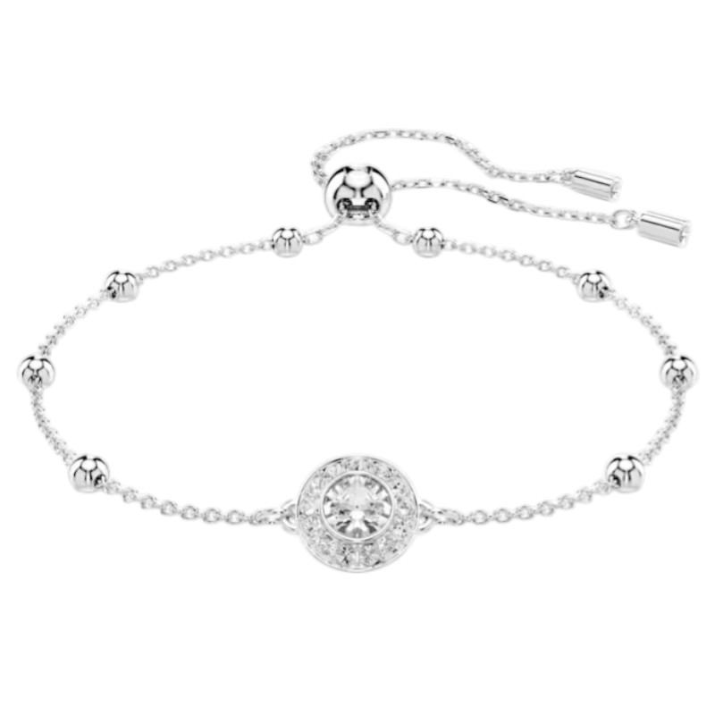 Swarovski Round Cut Una Angelic Bracelet, White and Rhodium Plated