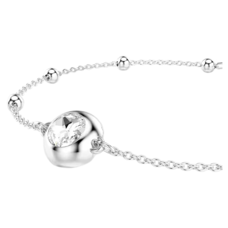 Swarovski Round Cut Una Angelic Bracelet, White and Rhodium Plated