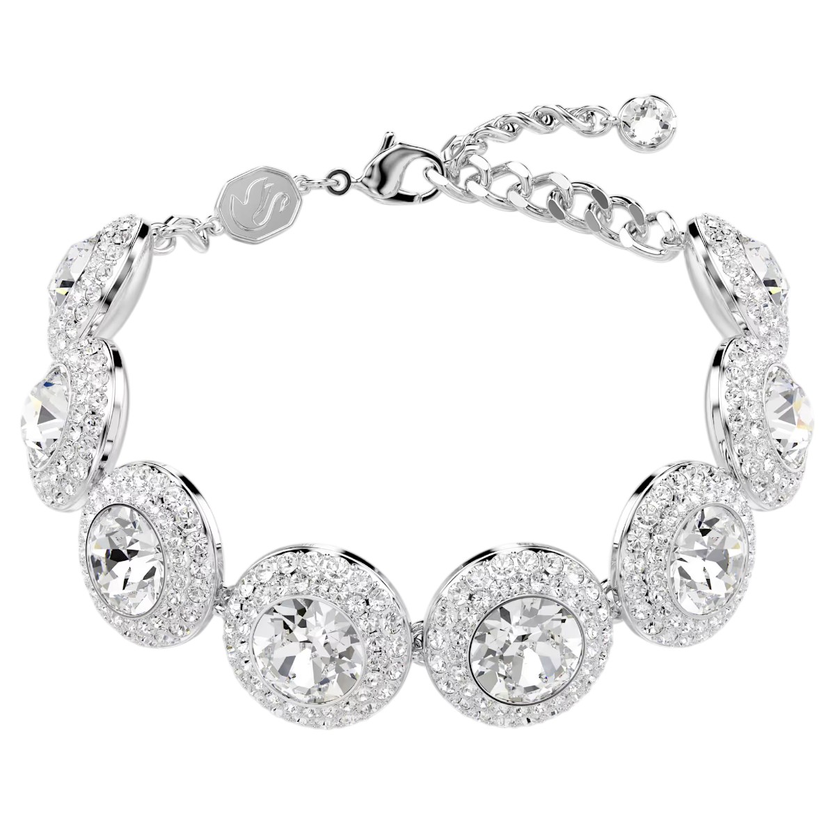 Swarovski Una Angelic Bracelet, White and Rhodium Plated