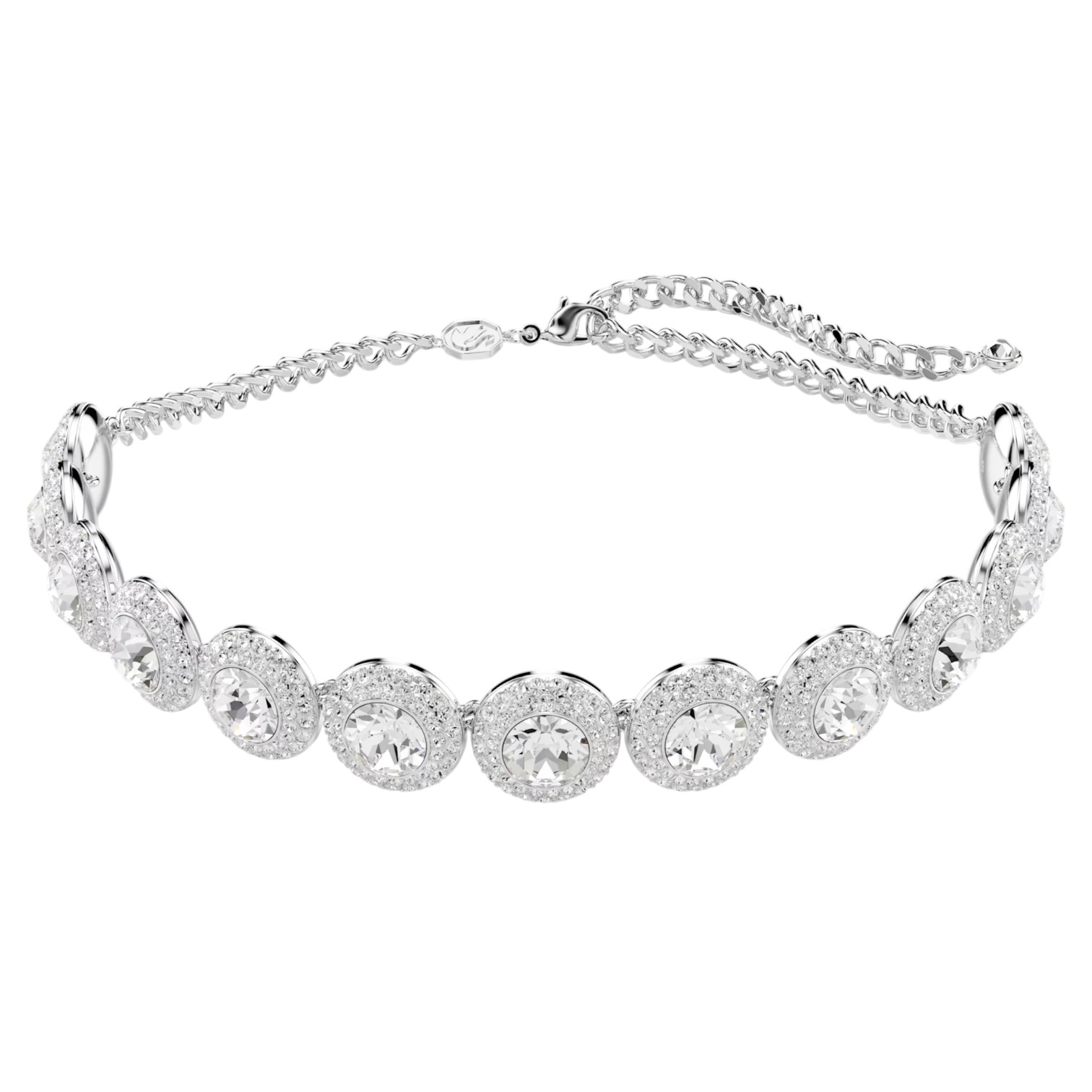 Swarovski Una Angelic Choker Necklace, White and Rhodium Plated