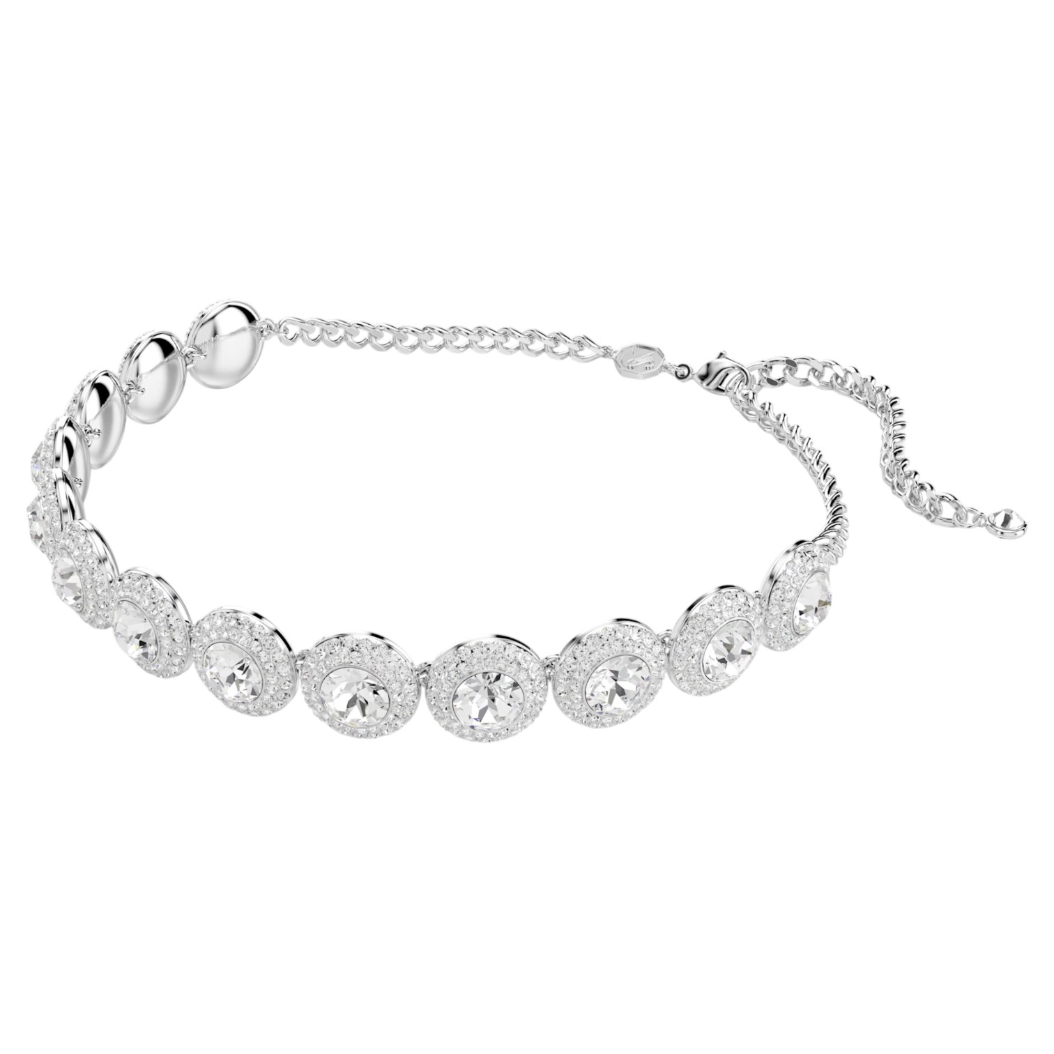 Swarovski Una Angelic Choker Necklace, White and Rhodium Plated