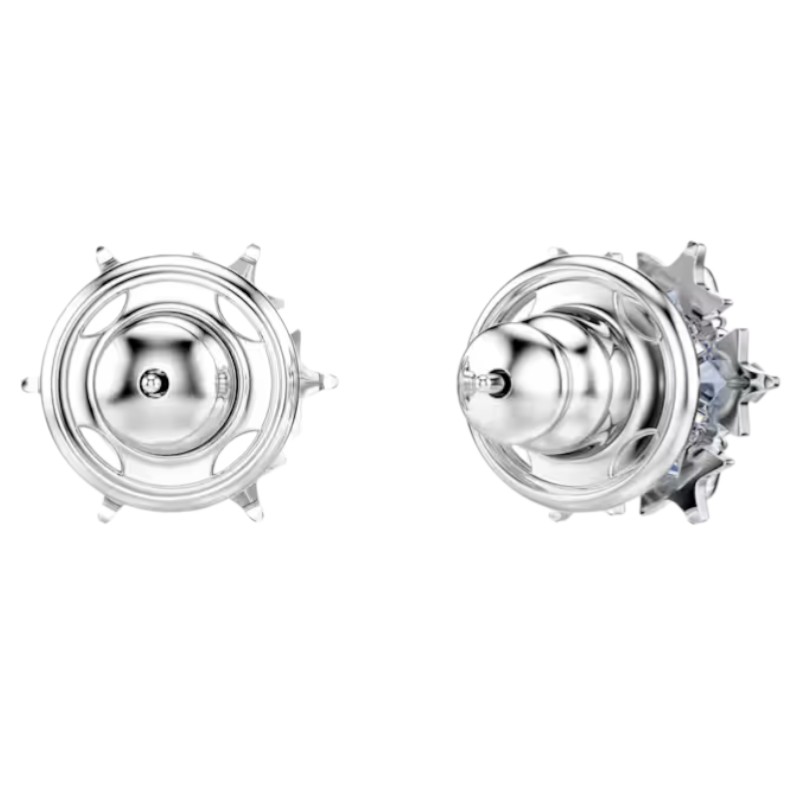 Swarovski Snowflake Magic Stud Earrings, Blue and Rhodium Plated