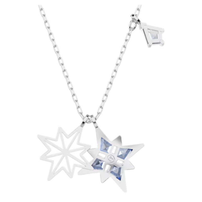 Swarovski Star Symbolica Pendant Necklace, Blue and Rhodium Plated