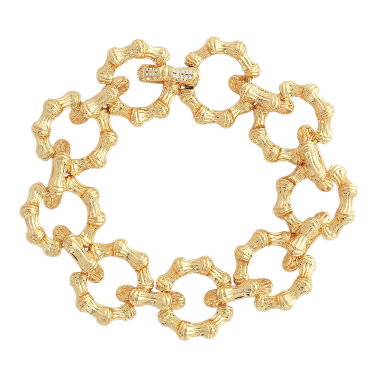 Anabel Aram Bamboo Chain Bracelet, Gold Plated Brass