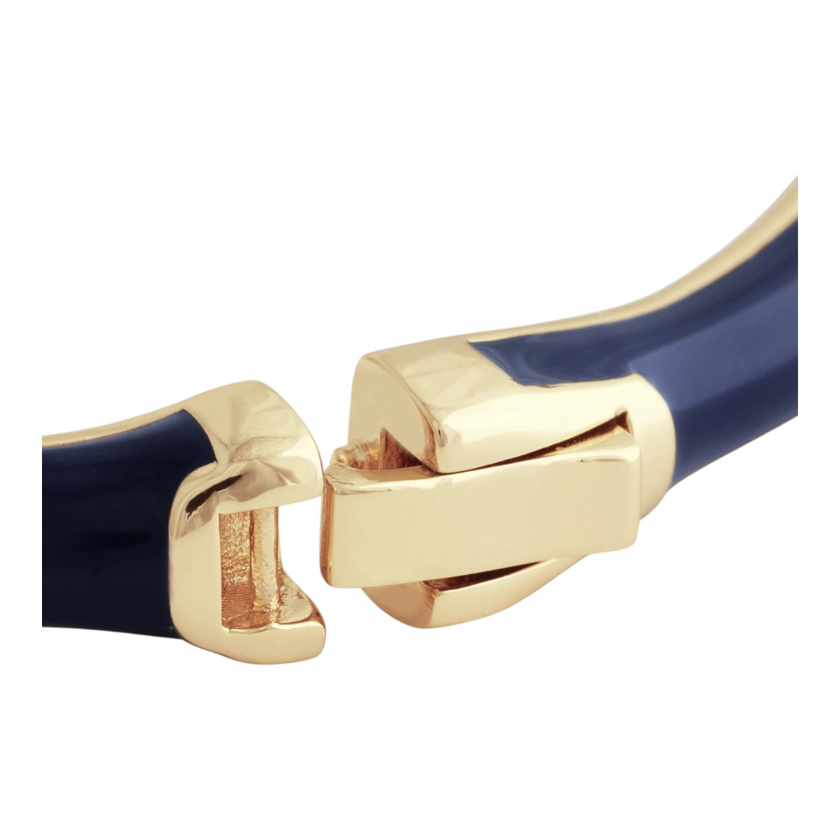 Anabel Aram Bamboo Enameled Hinged Bangle, Atlantic Navy Blue