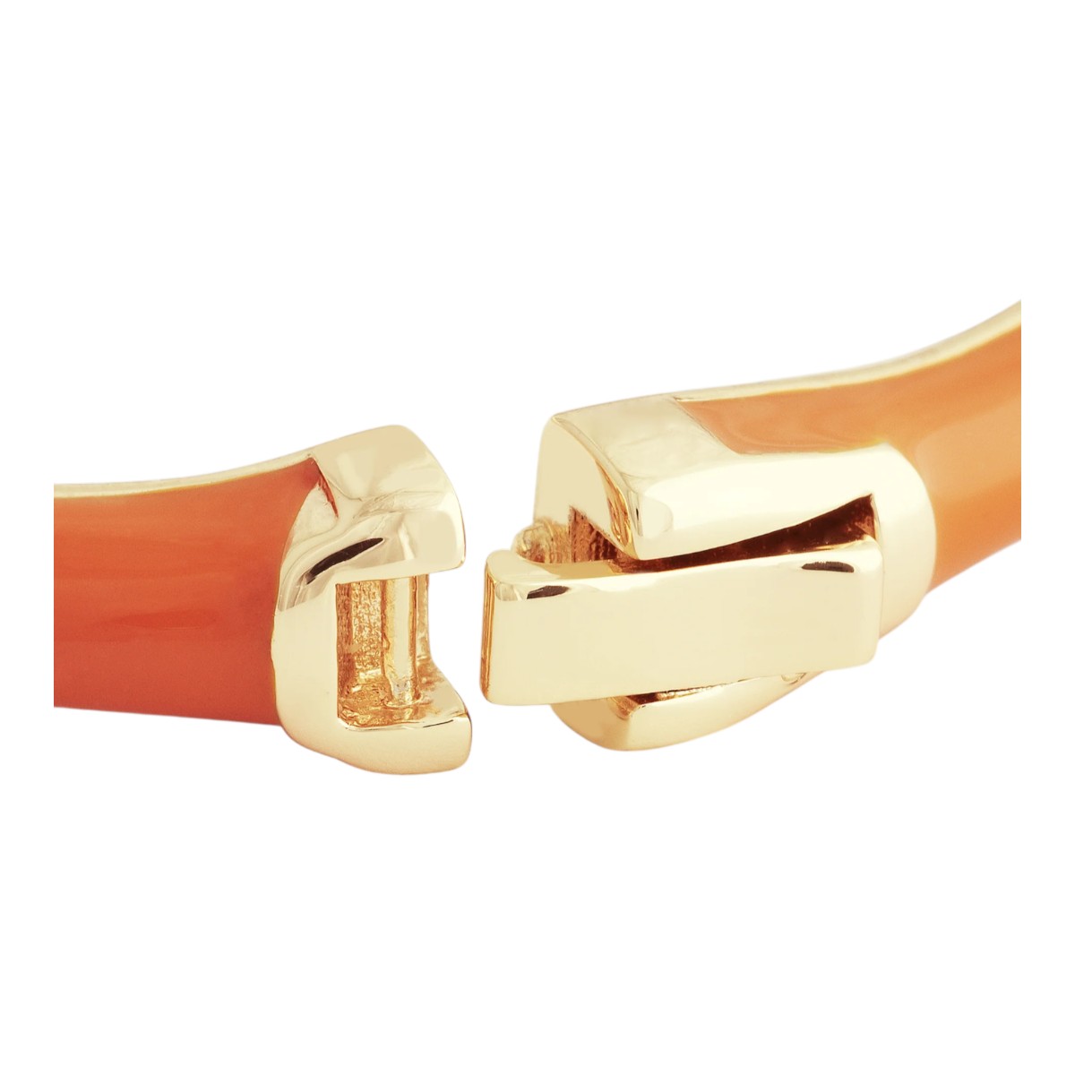 Anabel Aram Bamboo Enameled Hinged Bangle, Clementine