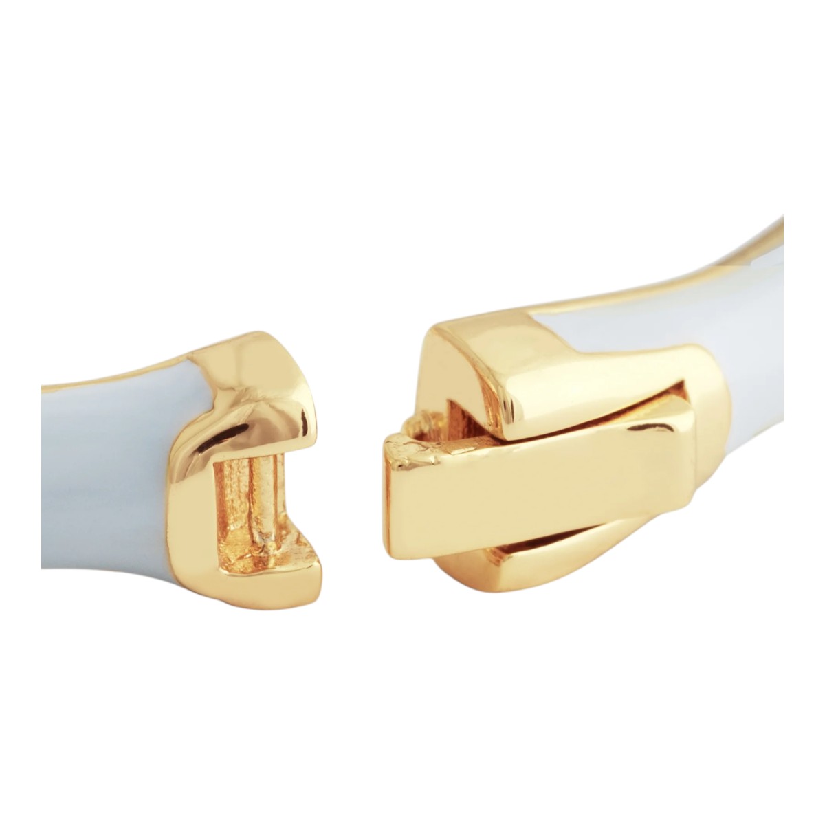 Anabel Aram Bamboo Enameled Hinged Bangle, Pale Blue