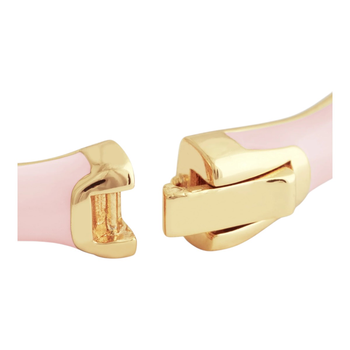 Anabel Aram Bamboo Enameled Hinged Bangle, Pale Pink