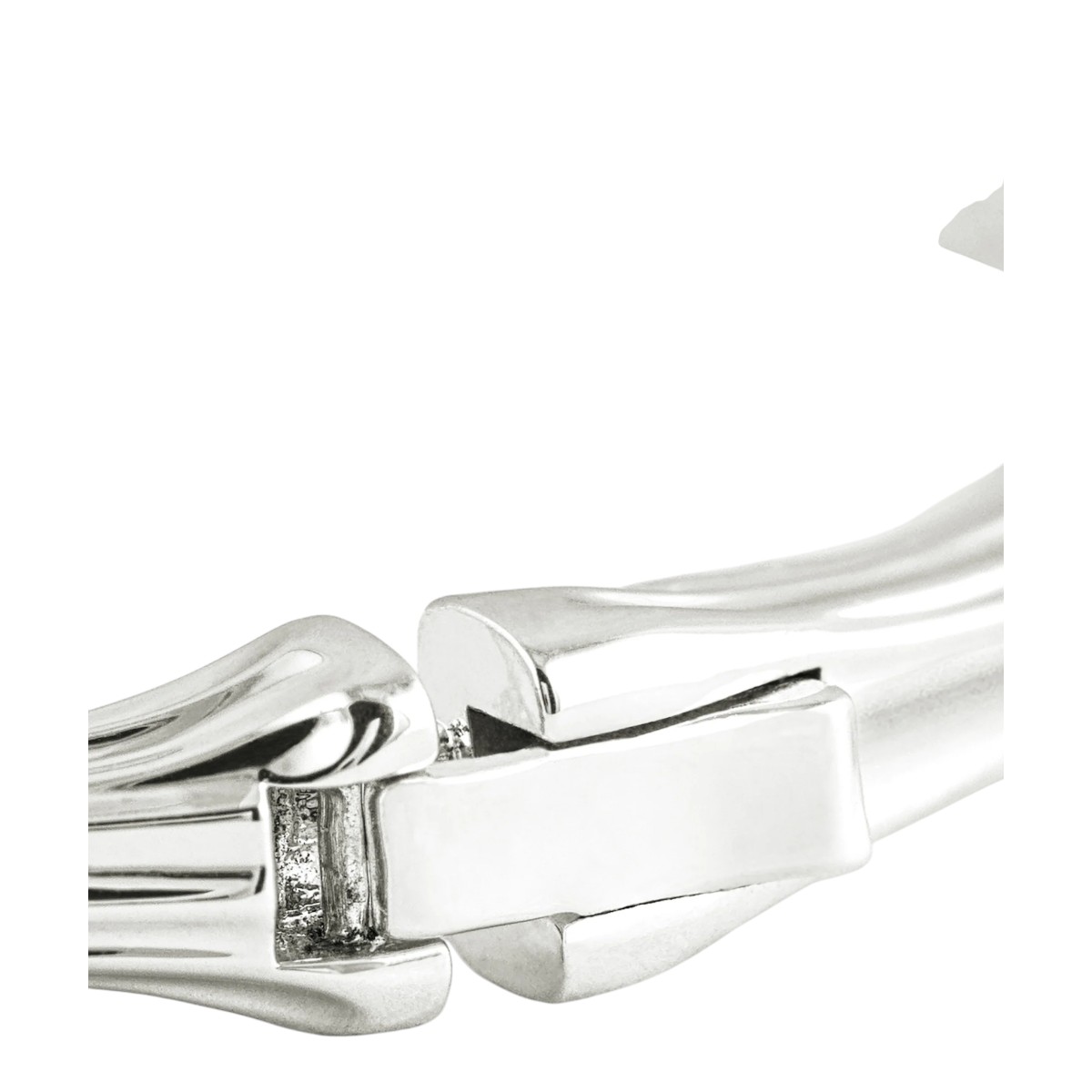 Anabel Aram Bamboo Hinged Bangle, Silver Plated Brass