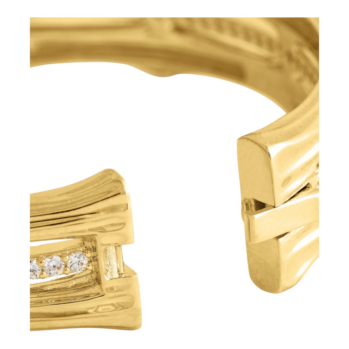 Anabel Aram Bamboo Stacked Hinged Bangle Bracelet