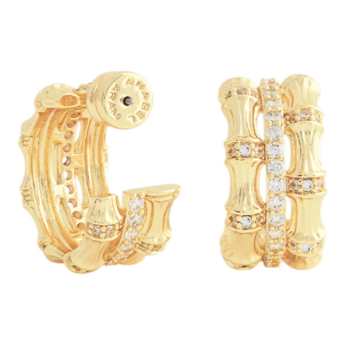 Anabel Aram Bamboo Stacked Hoop Earrings