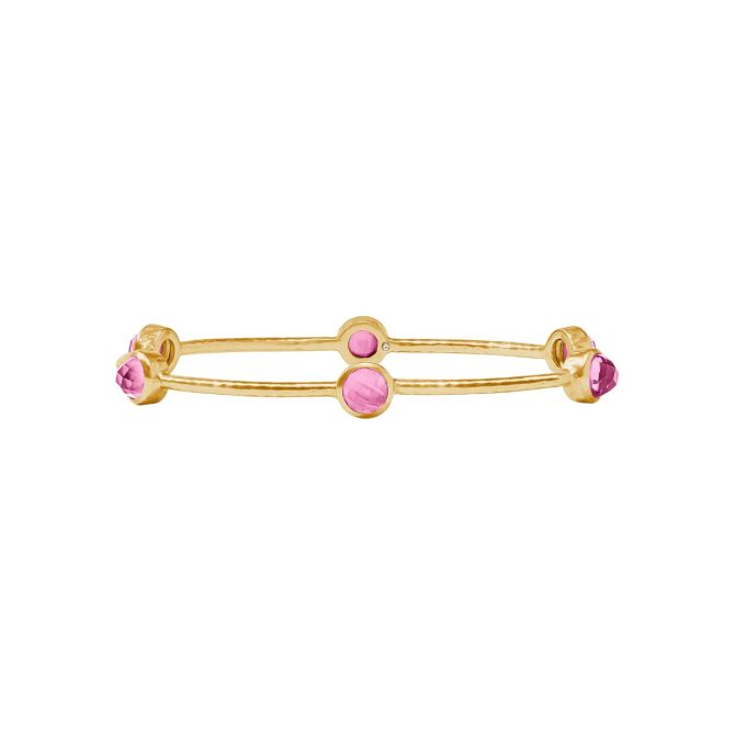 Julie Vos Milano Luxe Bangle Bracelet, Iridescent Tourmaline Pink