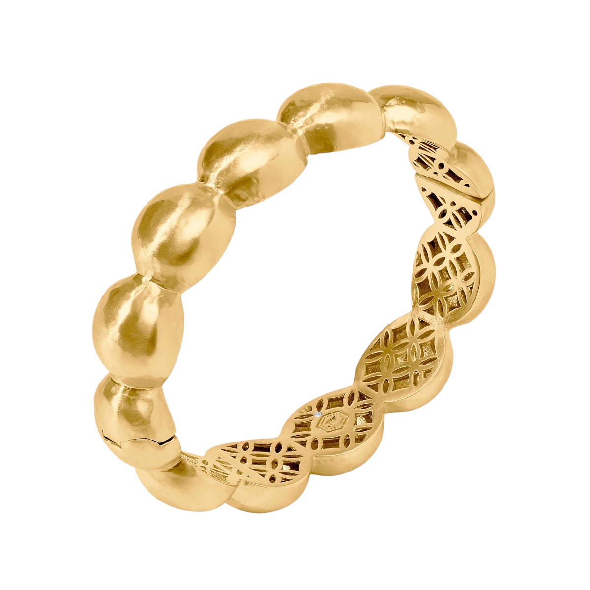 Julie Vos Solara Nova Hinge Bangle Bracelet, Yellow Gold Plated