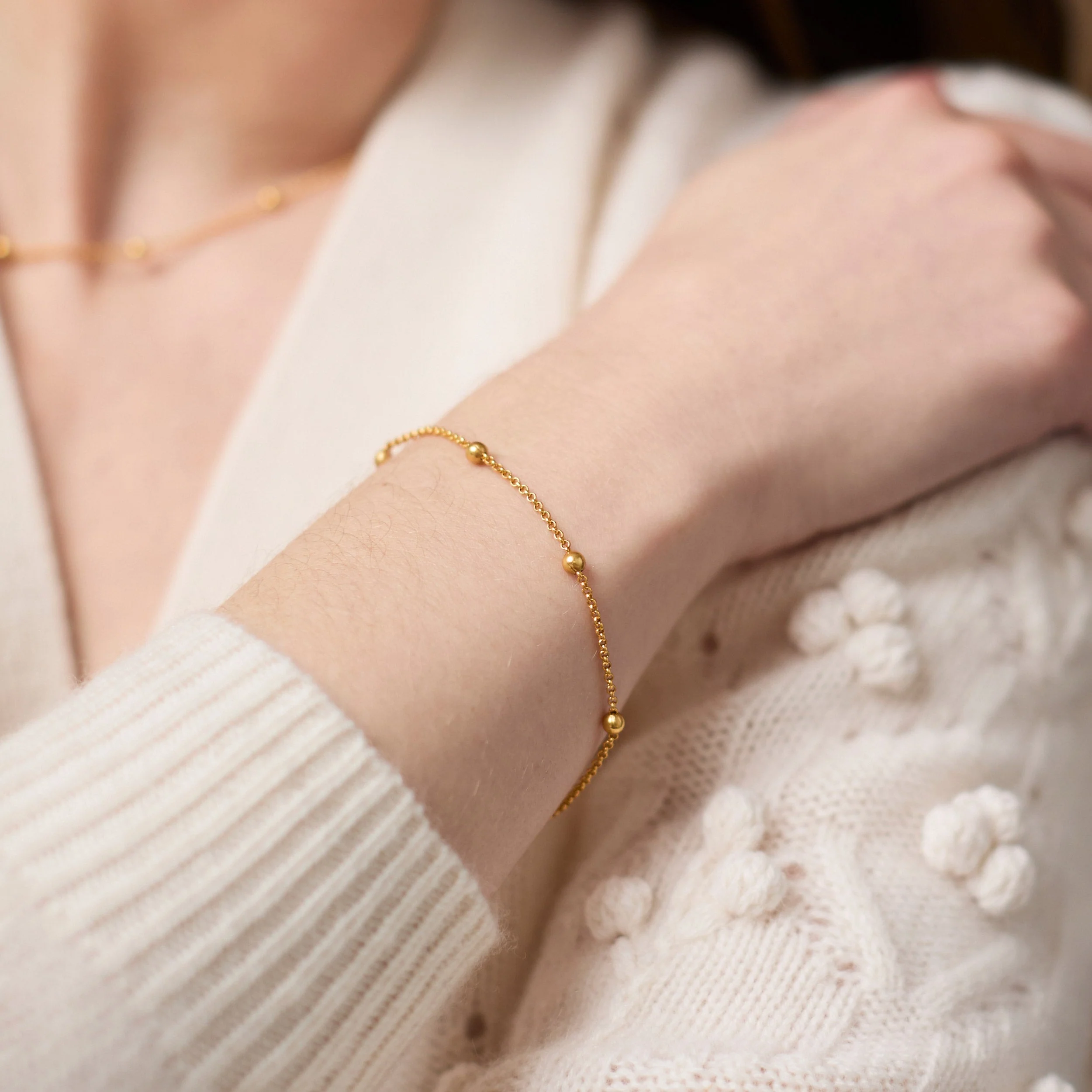 Julie Vos Solara Delicate Bracelet, Yellow Gold Plated